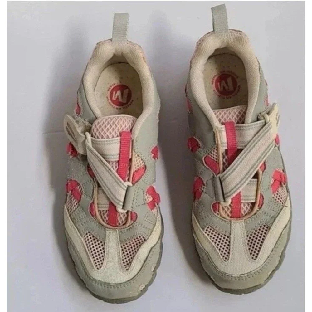 MERRELL Girl Kid Size 2 Pink Grey Waterpro Hiking Shoes